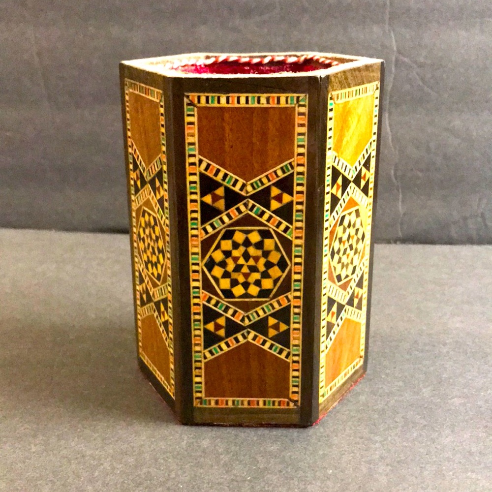 Vintage Damascus Syrian Marquetry Mosaic